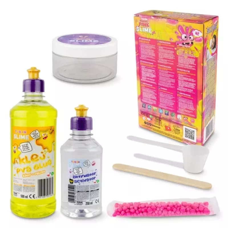Slime DIY komplekts TUBAN TU3569 — Magic Pink XL, netoksisks, bērniem drošs