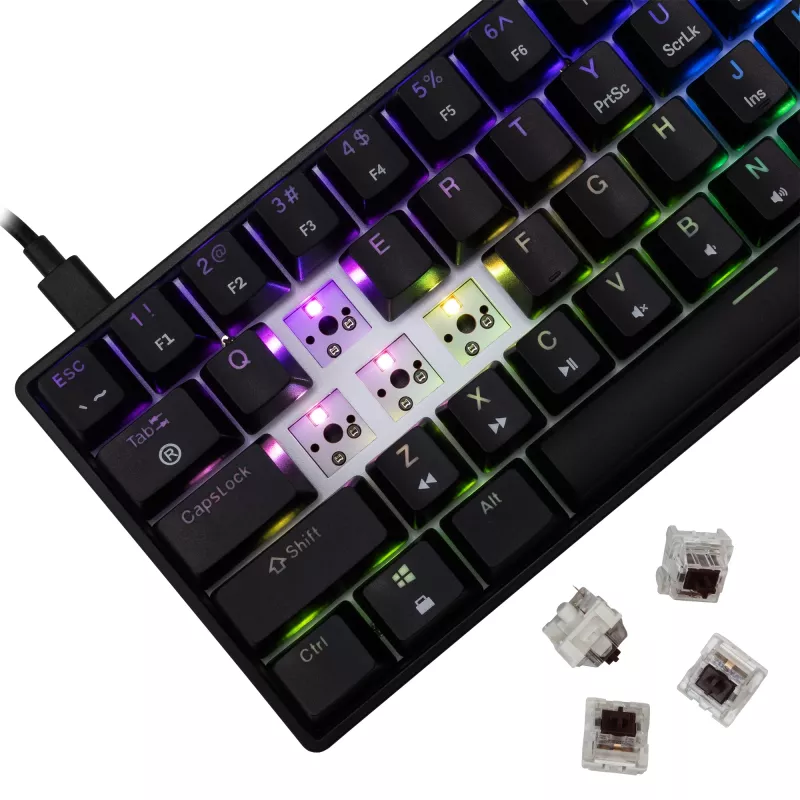 Mehāniskā tastatūra White Shark Shinobi-2 Melns US izkārtojums ar Brown taustiņiem