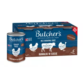 BUTCHER'S Oriģināls Mega pack maisījums ar dārzeņiem mērcē — mitrā suņu barība — 6 x 400g