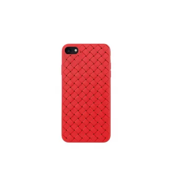 Phone soft case Devia iPhone SE2 in red with woven pattern