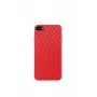 Phone soft case Devia iPhone SE2 in red with woven pattern