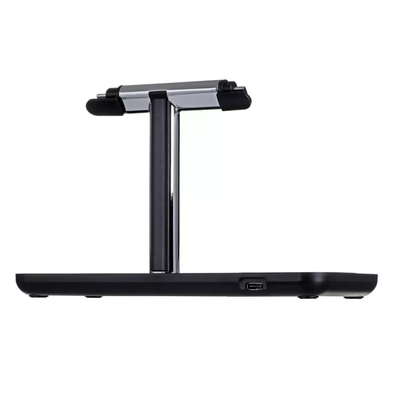 Brīvi stāvoša uzlādes stacija UNITEK P1212A 15W bezvadu ABS melna sudrabaina