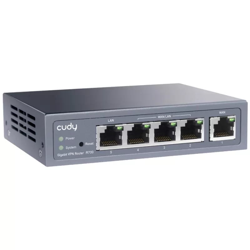 Cudy Gigabit Multi-WAN VPN maršrutētājs vadu tīklam Fast Ethernet, Gigabit Ethernet, pelēks