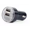 Auto lādētājs Gembird EG-U2C2A-CAR-02, 12–24 V ieeja, 5 V/2,1 A izeja, 2 × USB 2.0, melns