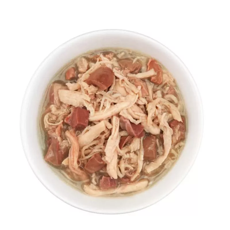 Slapjā kaķu barība Agras Pet Foods Schesir after Dark Complete Brühe 80 g — vista, bezgraudu, bez lipekļa un sojas