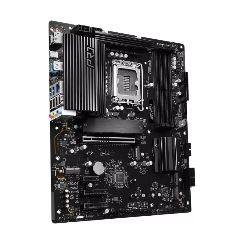 Mātesplate ASRock Z890 Pro-A ATX — Intel Z890 mikroshēmojums, LGA 1851, DDR5, 4x DIMM, 256GB, 2.5Gb LAN, PCIe Gen5