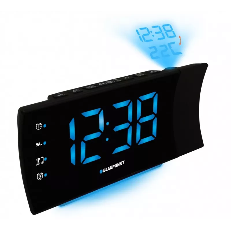 Blaupunkt CRP81USB radio modinātājs ar projekciju un USB uzlādi, melns