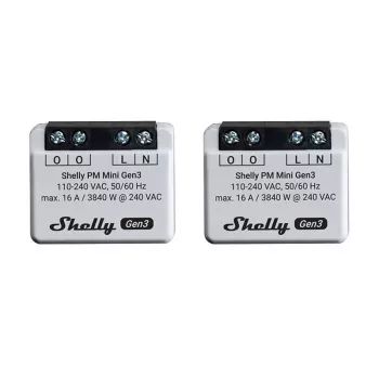 Viedais slēdzis Shelly PM Mini Gen3 1P Bezvadu 110-240V