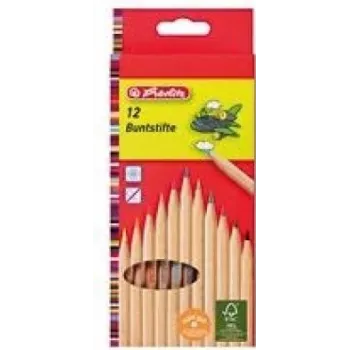Pildspalvu un zīmuļu komplekts HERLITZ 8660086 — koka korpuss, daudzkrāsu rakstīšana, 12 gab.