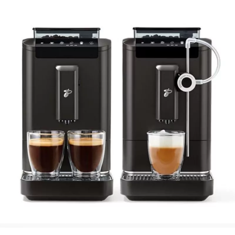 Espresso kafijas automāts Tchibo Esperto2 Milk melns — integrēts piena putotājs, galda virsmas automātiskais espresso kafijas automāts