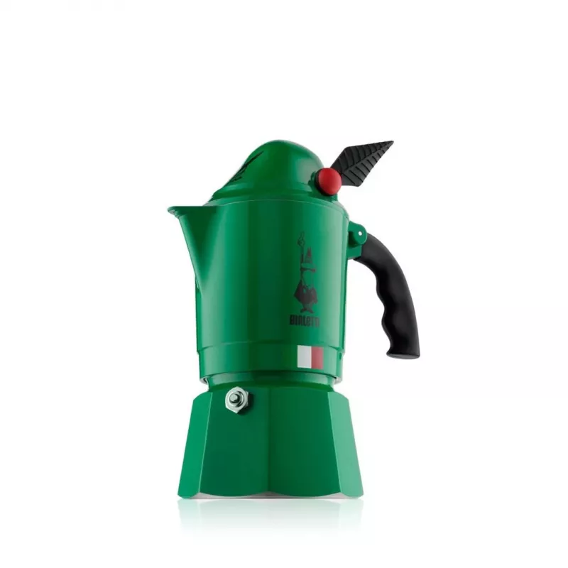 BIALETTI Moka BREAK ALPINA moka katls — 3 krūzes, zaļš, alumīnijs, bakelīta rokturis