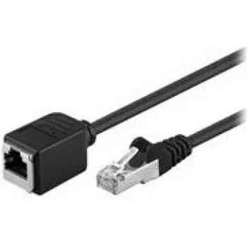 Goobay CAT 5e pagarinātāja kabelis F/UTP, melns, 15 m — vara materiāls, RJ45 spraudnis (8P8C) RJ45 ligzda (8P8C) (73390)
