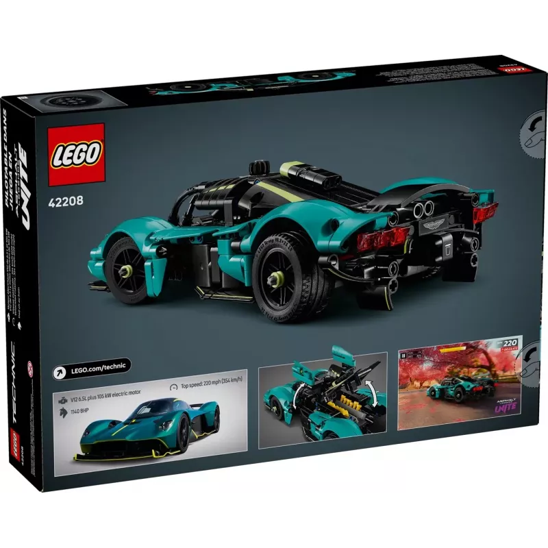 LEGO Technic konstrukciju komplekts Aston Martin Valkyrie modelis mērogā 1:8, 707 detaļas, ieteicamais vecums 9+
