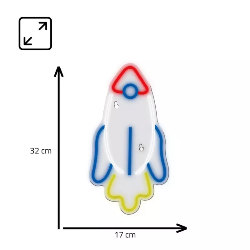 LED neona gaisma MANTA SNL91MT Style RAKETA – dekoratīvs LED neona panelis, modelis SNL91MT