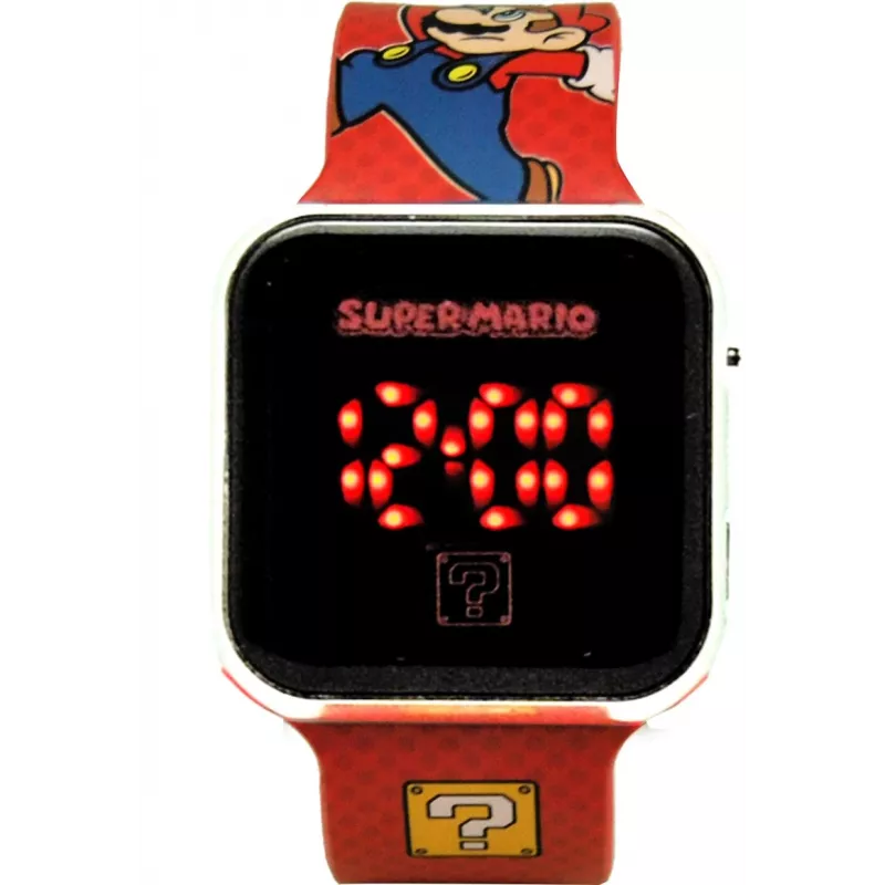 Kids Euroswan rokas pulkstenis LED Super Mario sarkans digitālais bērnu pulkstenis ar LED displeju