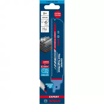 Bosch 2 608 900 366 finierzāģa/scrollzāģa/reversīvā zāģa asmens, reversīvā zāģa asmens, karbīda, 3 gab.
