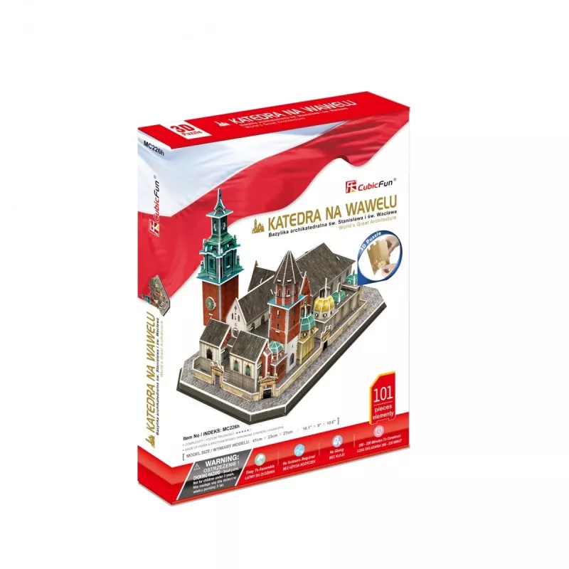 3D puzzle cubicfun Vāvelas katedrāle — 101 gabali, modeļa komplekts