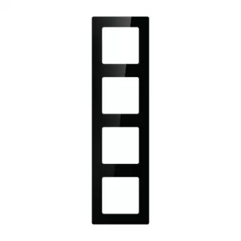 Sienas rāmis 4 moduļiem Avatto N-TS10-Frame-B4 — melns, četrvietīgs montāžas rāmis slēdžiem/kontaktligzdām
