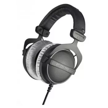Studijas austiņas Beyerdynamic DT 770 PRO 80Ω — slēgtas, apkārtauss, 5–35000 Hz, 96 dB, 3,5 mm, zeltīts savienotājs