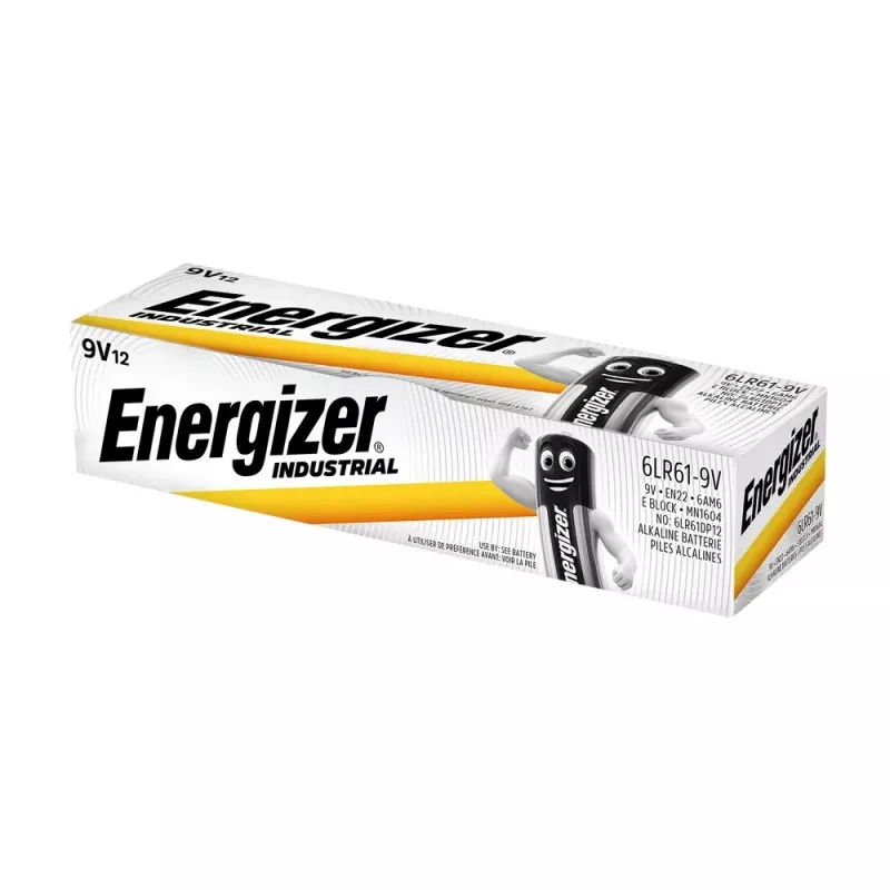 Energizer 9V PP3 rūpnieciskās sārma baterijas, 12 iepakojumā