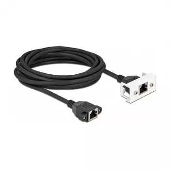 DeLOCK tīkla pagarinātājkabelis Cat.6A 5m S/FTP RJ45 melns
