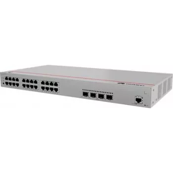 Slēdzis HUAWEI S220-24P4X — 24 x Gigabit (10/100/1000) RJ-45, 4 x SFP+, PoE, 1U pelēks