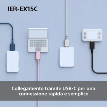 Sony IER-EX15C austiņas ar vadu Ievietojamās Zvani/Mūzika USB Type-C Melna