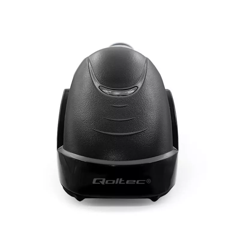 Rokas vadu 1D/2D svītrkodu skeneris QOLTEC 50853 — USB, ABS korpuss, 1,65 m kabelis, 97×65×167 mm, 105 g