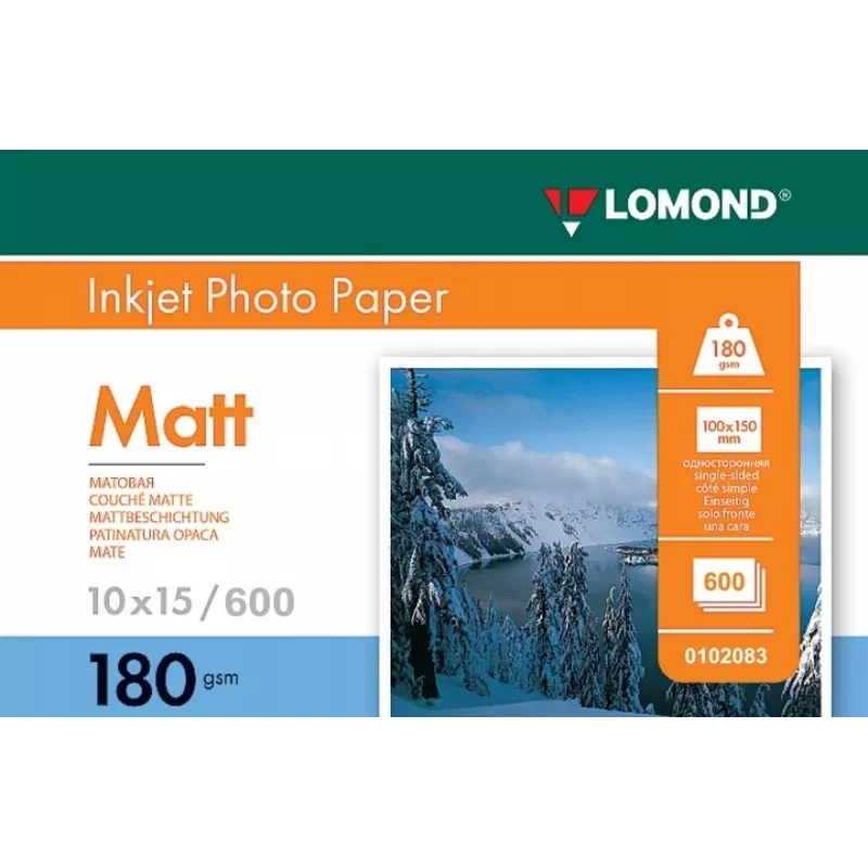 Foto tintes papīrs Lomond 0102083 matēts 180 g/m² 10×15 cm iepakojumā