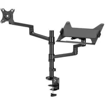 Monitora stiprinājums WENTRONIC Goobay Deluxe 74417 ar klēpjdatora roku, melns