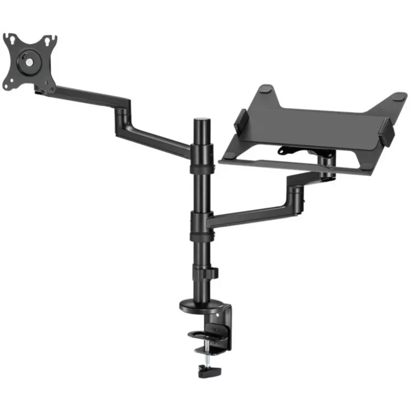 Monitora stiprinājums WENTRONIC Goobay Deluxe 74417 ar klēpjdatora roku, melns