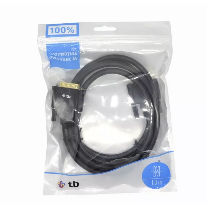 TB MM DVI 24 + 1 kabelis 1,8 m, melns, zelts (AKTBXVD24DVI18B)