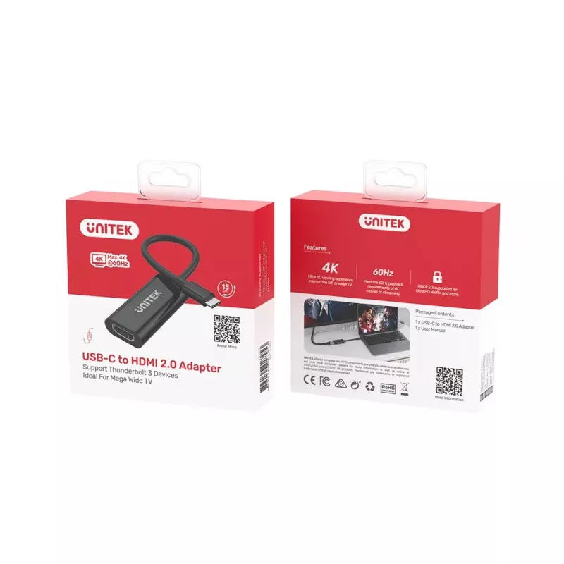 UNITEK V1421A USB grafikas adapteris Melns