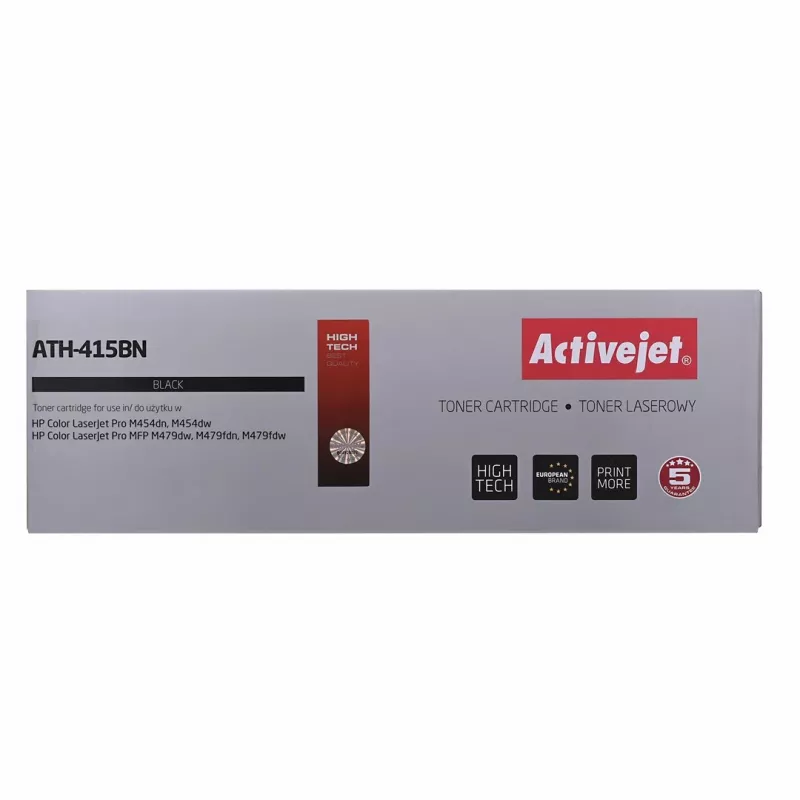 Activejet ATH-415BN toneris (aizstāj HP 415A W2030A; Supreme; 2,400 lappuses; melns) ar mikroshēmu