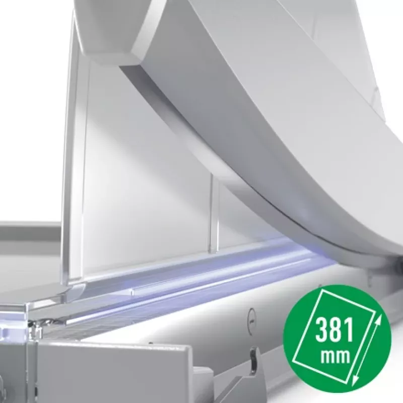 Leitz Precision Office papīra grieznis A4+, 15 loksnes, manuāla spailes iespīlēšana, nerūsējošais tērauds, A4 Maxi, 80 g/m², stikls