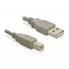 USB kabelis DeLOCK 82216 USB 2.0 3m USB A USB B Pelēks