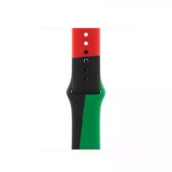 Siksna Apple 44mm Melns Unity Sport Band S/M Melna Zaļa Sarkana