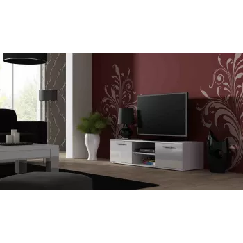 Cama TV statīvs SOHO 140 balts/balts glancēts