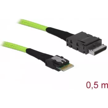 SAS kabelis DeLOCK 85801 0.5m 32 Gbit/s Melns Zaļš