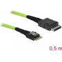 SAS kabelis DeLOCK 85801 0.5m 32 Gbit/s Melns Zaļš