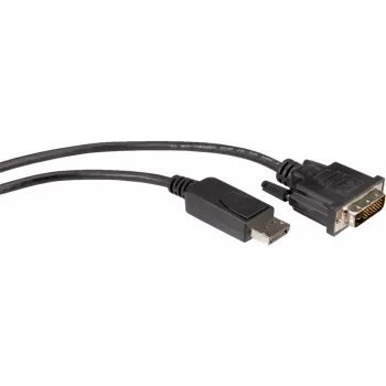 ROLINE - Video kabelis - DisplayPort (V) - DVI-D (V) - 1 m (DisplayPort 1.1) - Rokas skrūves - Melns (11.04.5771)