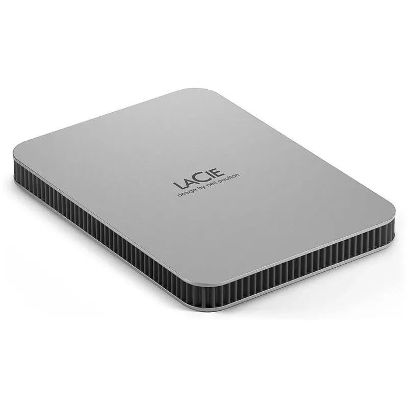 LaCie Mobile Drive Moon 4TB ārējais cietais disks, pārnēsājams, sudraba krāsā, USB-C 3.2, PC Mac, ar Adobe Creative Cloud, 3 gadu Rescue Services (STLP400040)