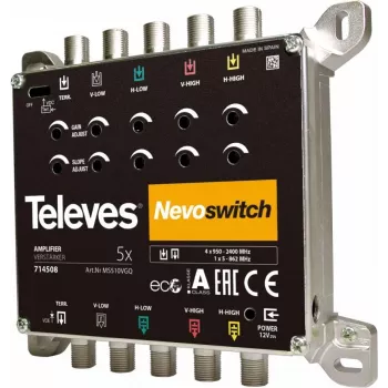 Satelīta multisavienotājs Televes 714508 5 ieejas 5 izejas