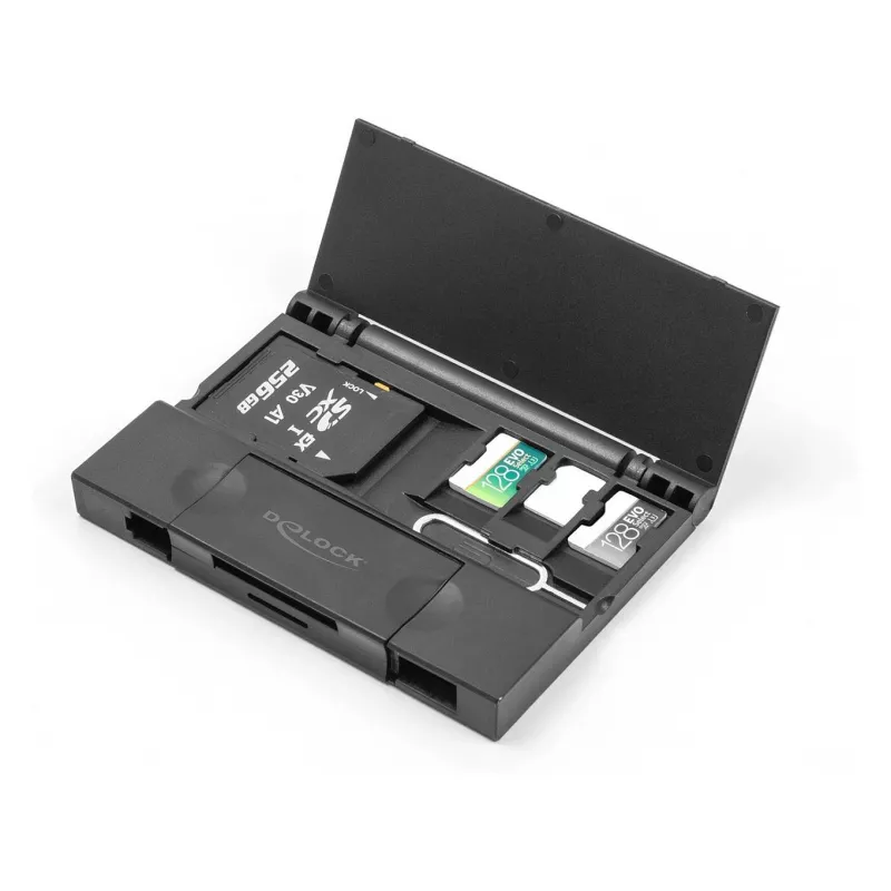 Karšu lasītājs DeLOCK 91014 USB 3.2 Gen 1 Type-A/Type-C Melns MicroSD SD