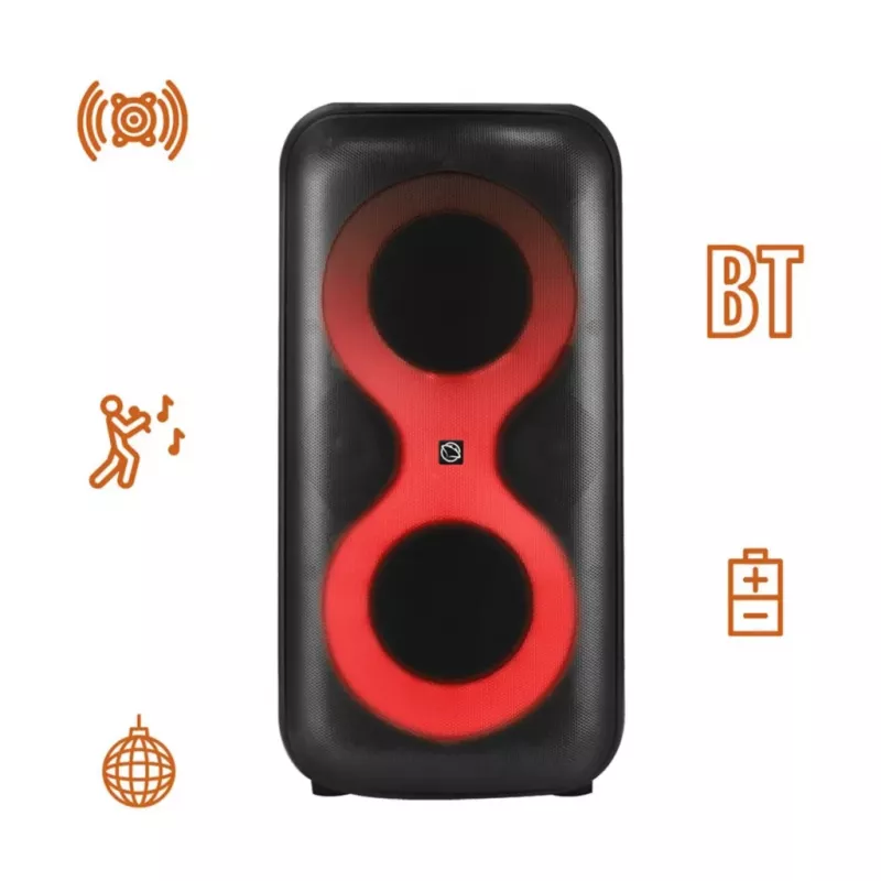 Portable music center MANTA SPK0401B100 Bluetooth speaker, 100 W peak, FM radio, karaoke, built-in baterija, X-BASS