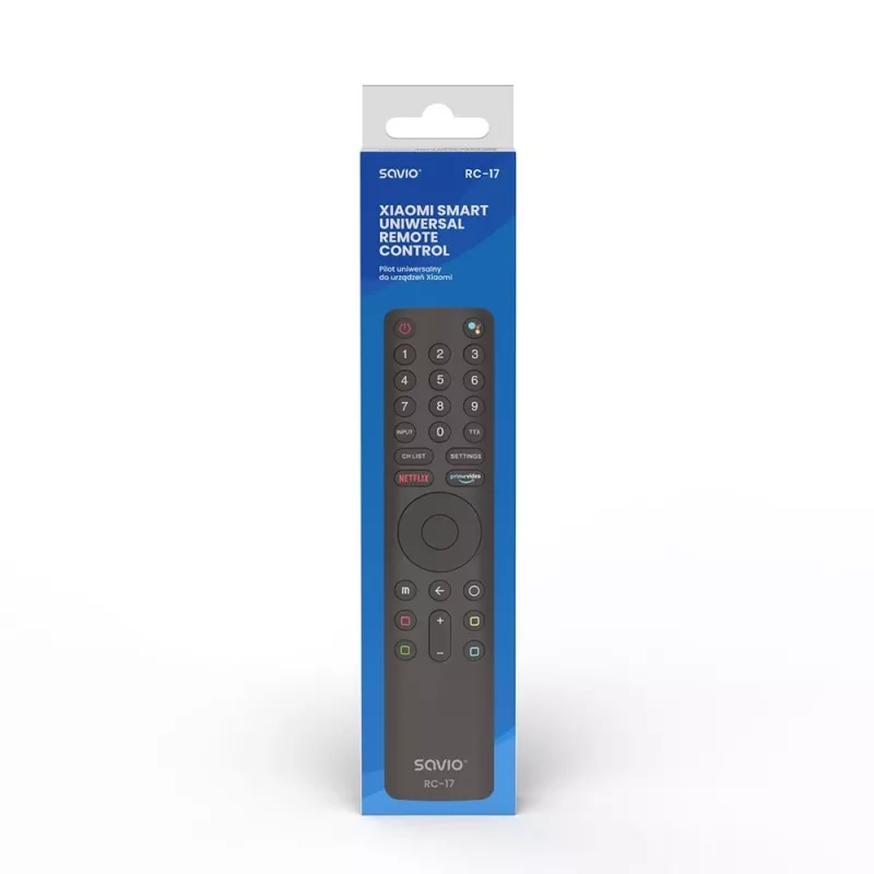 SAVIO RC-17 TV tālvadības pults IR/Bluetooth, atbalsta 20 ierīces, 10 m diapazons, melna