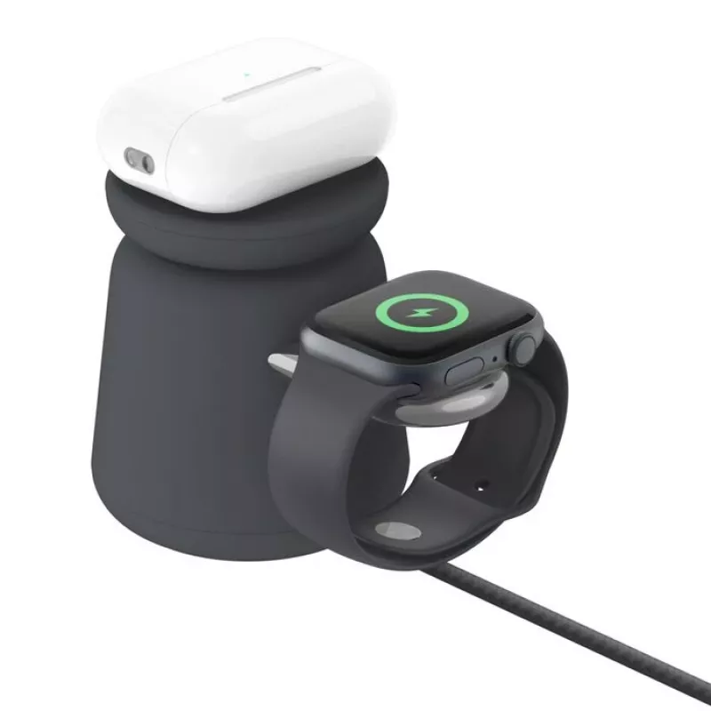 Bezvadu lādētājs Belkin WIZ027VFH36 2‑in‑1 magnētisks Qi2 15W iPhone un Apple Watch pulkstenim