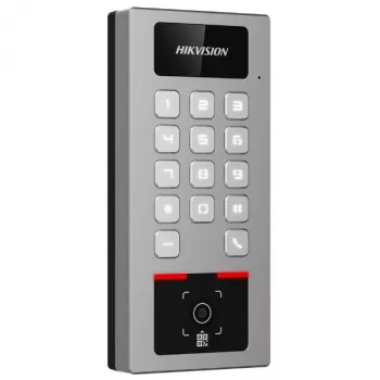 Piekļuves kontrolieris Hikvision DS-K1T502DBWX-QR — biometriskais/QR terminālis (modelis DS-K1T502DBWX-QR)