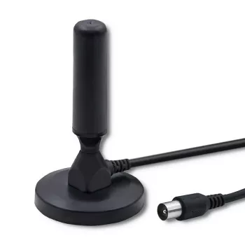 Iekštelpu TV antena QOLTEC 57016 DVB-T2 — kompakts dizains digitālai virszemes uztveršanai