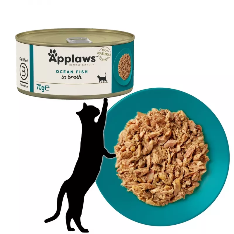 APPLAWS okeāna zivis buljonā - mitrā kaķu barība - 70g